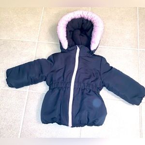 2T Joe Fresh Puffer Coat - Navy Blue/Lavender